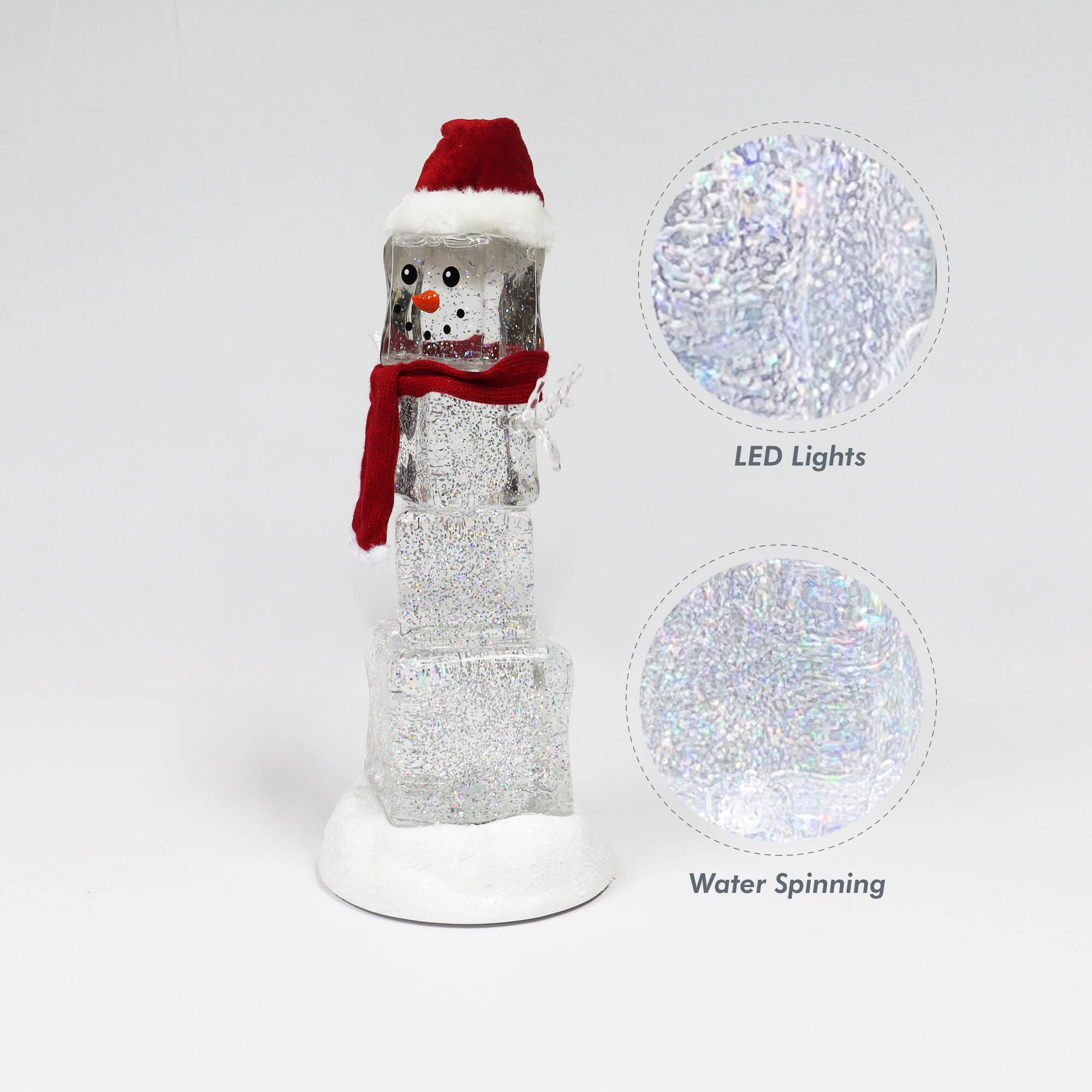 Moments in Time 13.5" Acrylic Ice Cube Snowman Décor